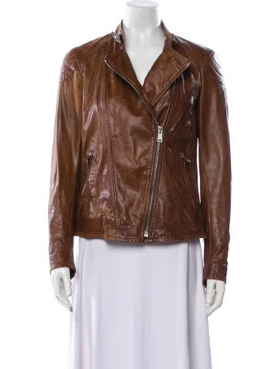 Pre-owned Belstaff Leather Biker Jacket In Brown