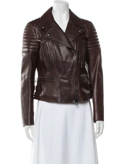 Pre-owned Belstaff Leather Biker Jacket In Brown