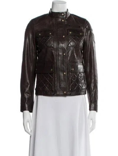 Pre-owned Belstaff Leather Biker Jacket In Brown