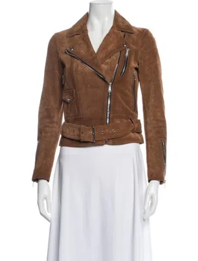 Pre-owned Belstaff Leather Biker Jacket In Brown