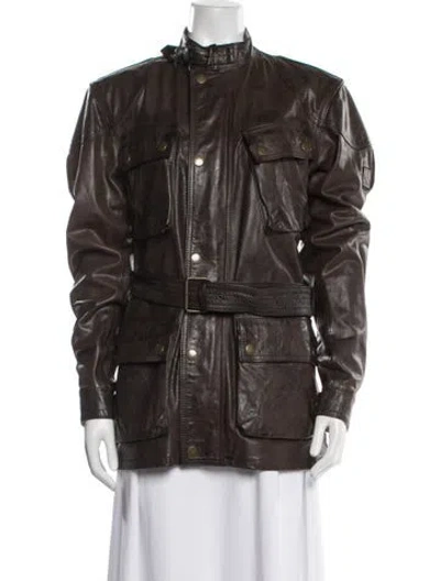 Pre-owned Belstaff Leather Biker Jacket In Brown