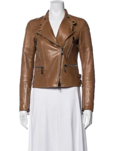 Pre-owned Belstaff Leather Biker Jacket In Brown