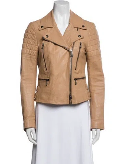 Pre-owned Belstaff Leather Biker Jacket In Neutral
