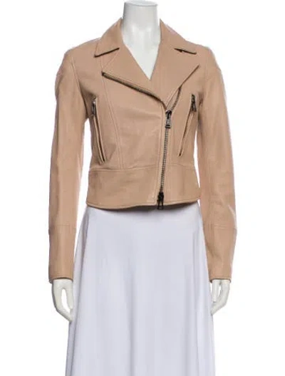 Pre-owned Belstaff Leather Biker Jacket In Neutral