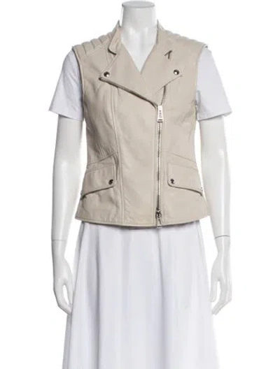 Pre-owned Belstaff Leather Biker Jacket In Neutral