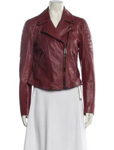 Pre-owned Belstaff Leather Biker Jacket In Red