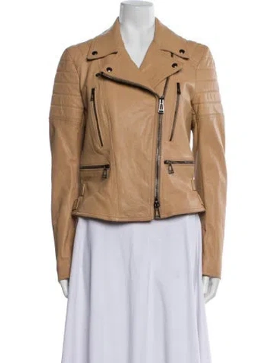 Pre-owned Belstaff Leather Biker Jacket W/ Tags In Neutral