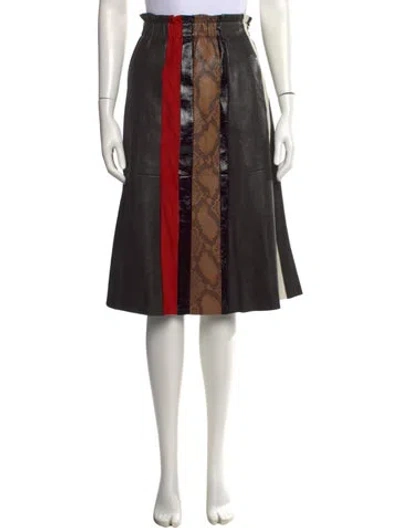 Pre-owned Belstaff Leather Midi Length Skirt In Black