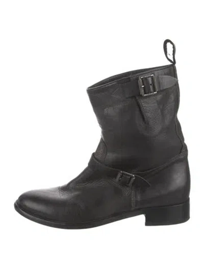 Pre-owned Belstaff Leather Moto Boots In Black