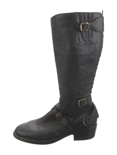 Pre-owned Belstaff Leather Moto Boots In Black