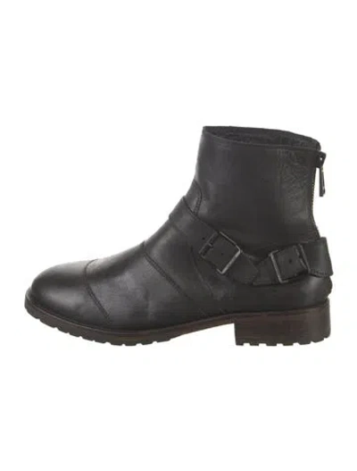 Pre-owned Belstaff Leather Moto Boots In Black