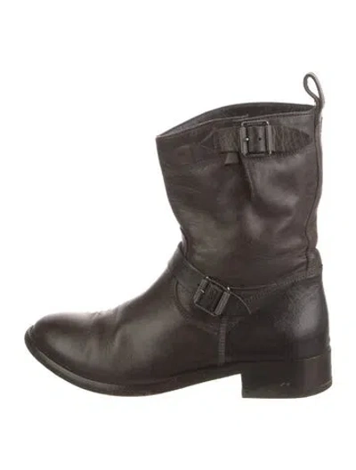 Pre-owned Belstaff Leather Moto Boots In Brown