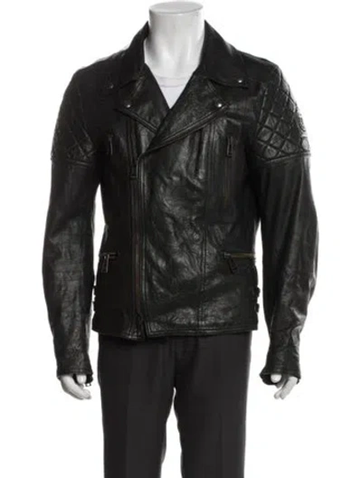 Pre-owned Belstaff Leather Moto Jacket In Black