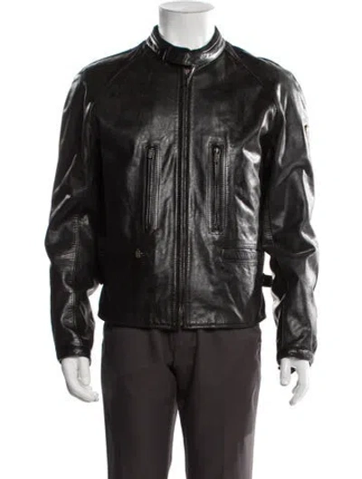 Pre-owned Belstaff Leather Moto Jacket In Black