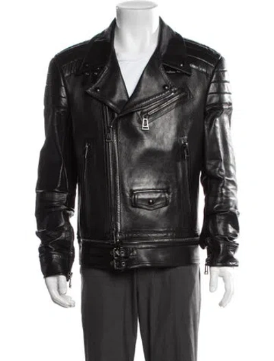 Pre-owned Belstaff Leather Moto Jacket In Black