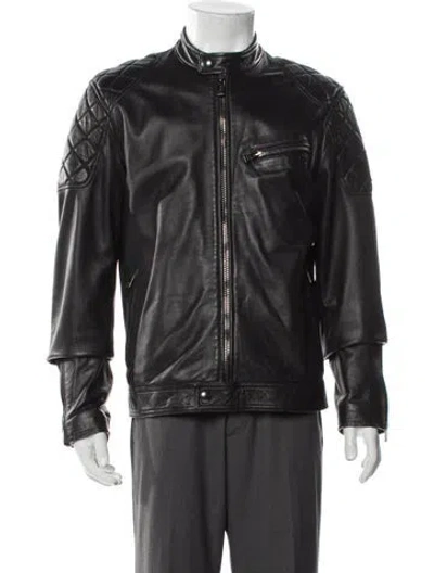 Pre-owned Belstaff Leather Moto Jacket In Black