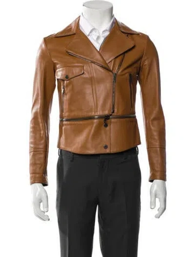 Pre-owned Belstaff Leather Moto Jacket In Brown