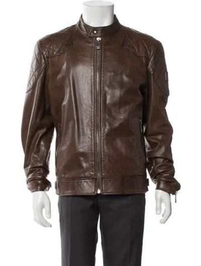 Pre-owned Belstaff Leather Moto Jacket In Brown