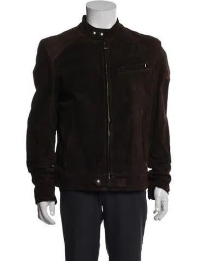 Pre-owned Belstaff Leather Moto Jacket W/ Tags In Brown