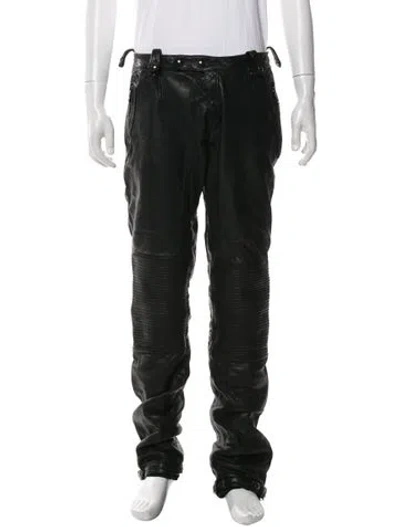 Pre-owned Belstaff Leather Moto Pants In Black