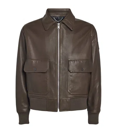 Belstaff Leather Pilot Jacket In Brown