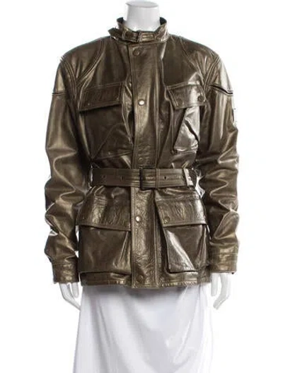 Pre-owned Belstaff Leather Printed In Green