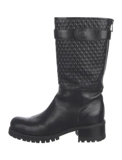 Pre-owned Belstaff Leather Rain Boots In Black