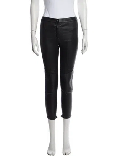 Pre-owned Belstaff Leather Skinny Leg Pants In Black
