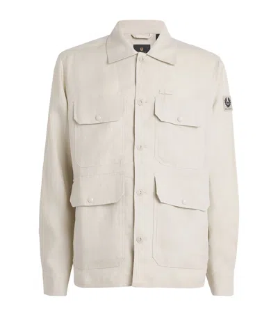 Belstaff Linen Forge Overshirt In Beige