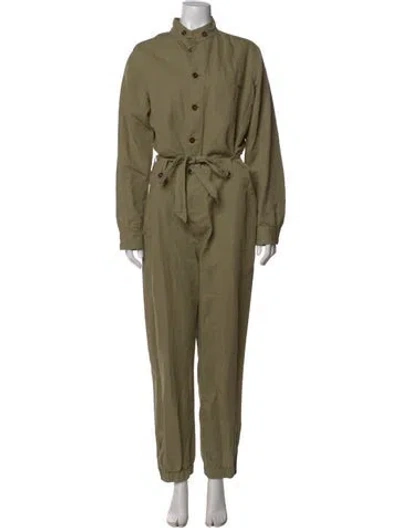 Pre-owned Belstaff Linen Jumpsuit In Green