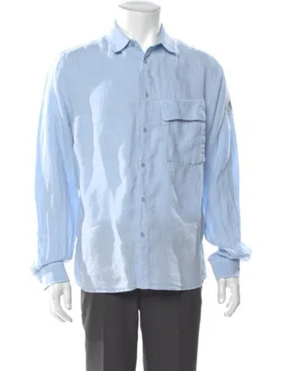Pre-owned Belstaff Linen Long Sleeve Dress Shirt In Blue