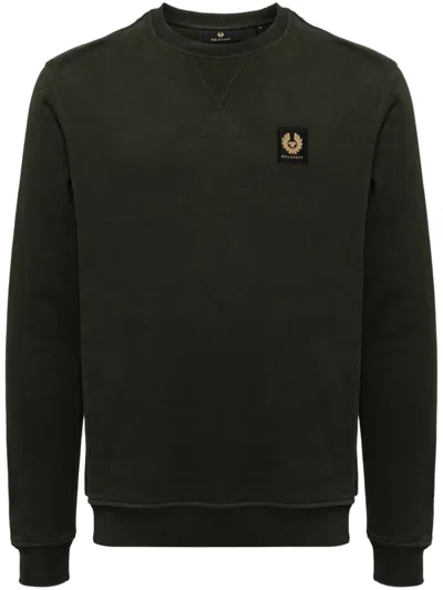 Belstaff Logo-patch Cotton Sweatshirt In Green