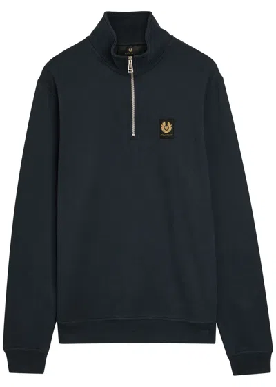 Belstaff Zip-neck Sweatshirt In Blue