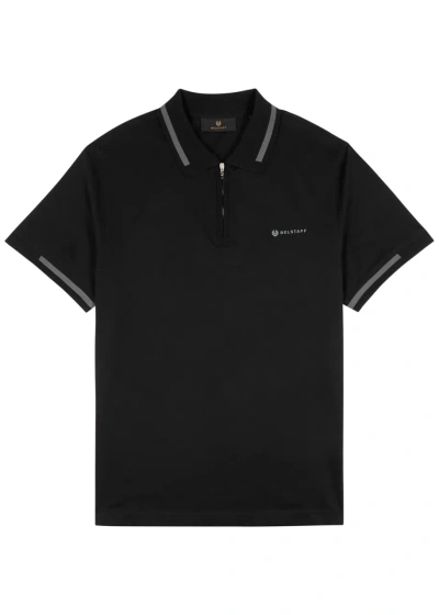 Belstaff Logo Cotton Polo Shirt In Black