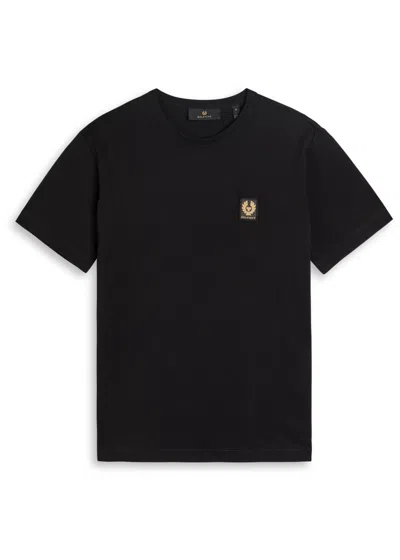 Belstaff Short Sleeved Mens Logo Patch T-shirt In Black