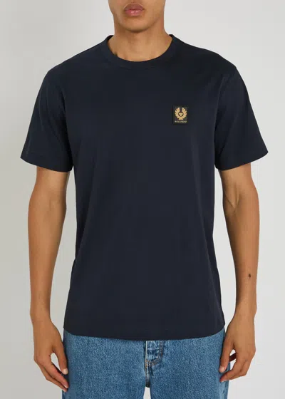 Belstaff Short Sleeved Mens Logo Patch T-shirt In Black