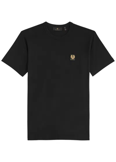 Belstaff Short Sleeved Mens Logo Patch T-shirt In Black