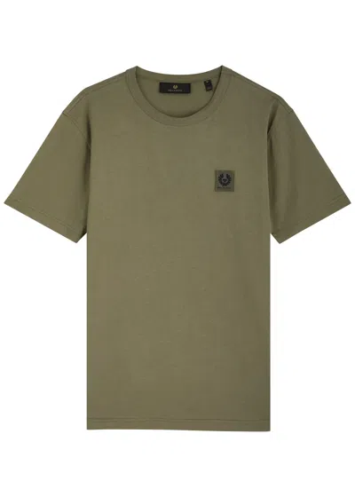 Belstaff T-shirt With Logo Patch In Green