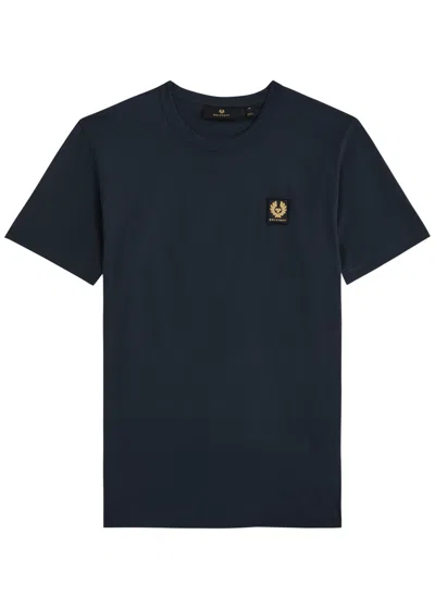 Belstaff Logo Cotton T-shirt In Navy Fabric