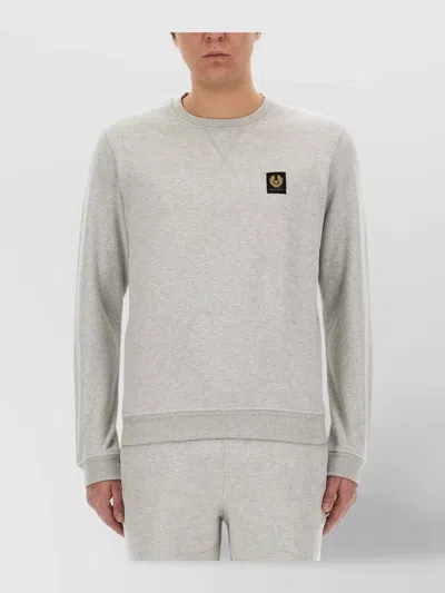Belstaff Logo Patch Crew Neck Sweater In Neutral