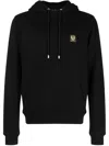 Belstaff Logo-patch Drawstring Hood In Black