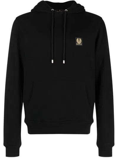 Belstaff Logo-patch Drawstring Hood In Black