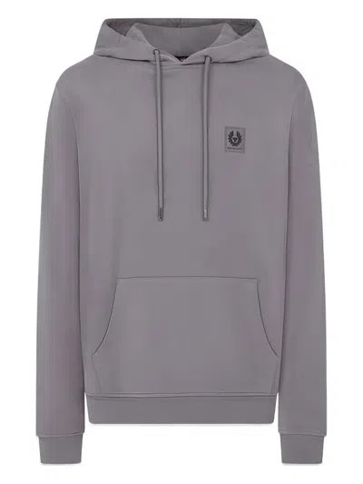 Belstaff Hooded Sweater Drawstring Kangaroo Pocket In Gray