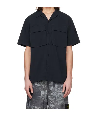 Belstaff Logo-patch Seersucker Shirt