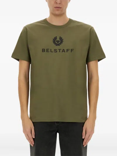 BELSTAFF LOGO-PLAQUE COTTON T-SHIRT
