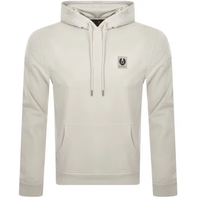 Belstaff Logo Pullover Hoodie Cream In White