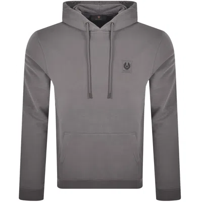 Belstaff Logo Pullover Hoodie Grey In Gray