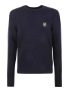 Belstaff Logo Wool Sweater In Blue
