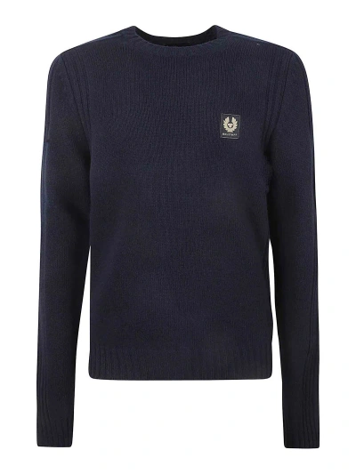 Belstaff Logo Wool Sweater In Blue