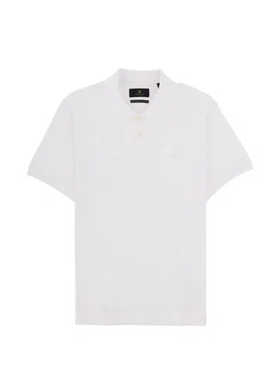 Belstaff Polo Shirt Steel Logo Patch Detail In White